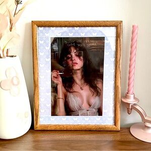 Victorian Coquette Woman Smoking a Cigarette Vintage Style Canvas Art Framed